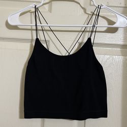 Women's Black Cropped Tank Top- Medium