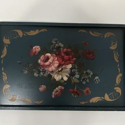 French Country Hand Painted Wood Tray