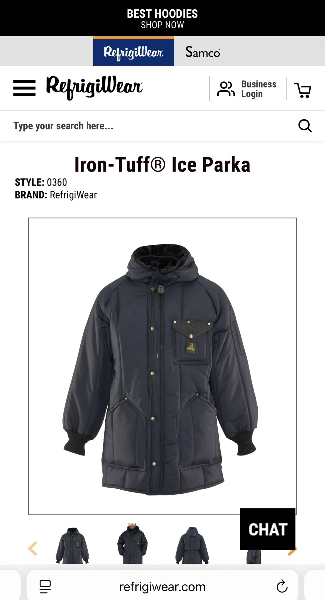Used Refrigiwear Iron Tuff Jacket