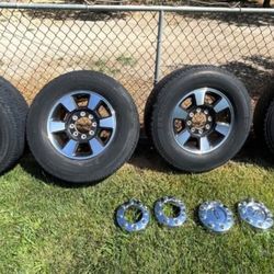 18” Wheels & Tires – LT275/70R18 – Set of 4 – 6 Lug – With Center Caps