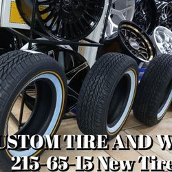 215-65-15  White And Gold New  Tires On Stock