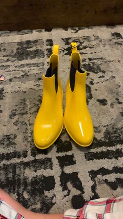 Yellow Rubber Chelsea Rain Boots