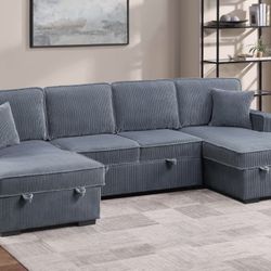 Corduroy Sectional Sleeper Sofa