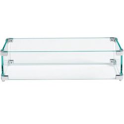 Rectangle Wind Guards for Fire Pits, Thick Tempered Glass Shield, Ensure a steady burning, Best outdoor set