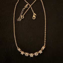 18” Gold Plated Necklace With Rhinestones,by Avon AR