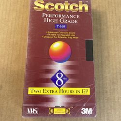 Scotch EG+ High Grade T-160 Blank VHS Videocassette 8-Hours - New - Made in USA