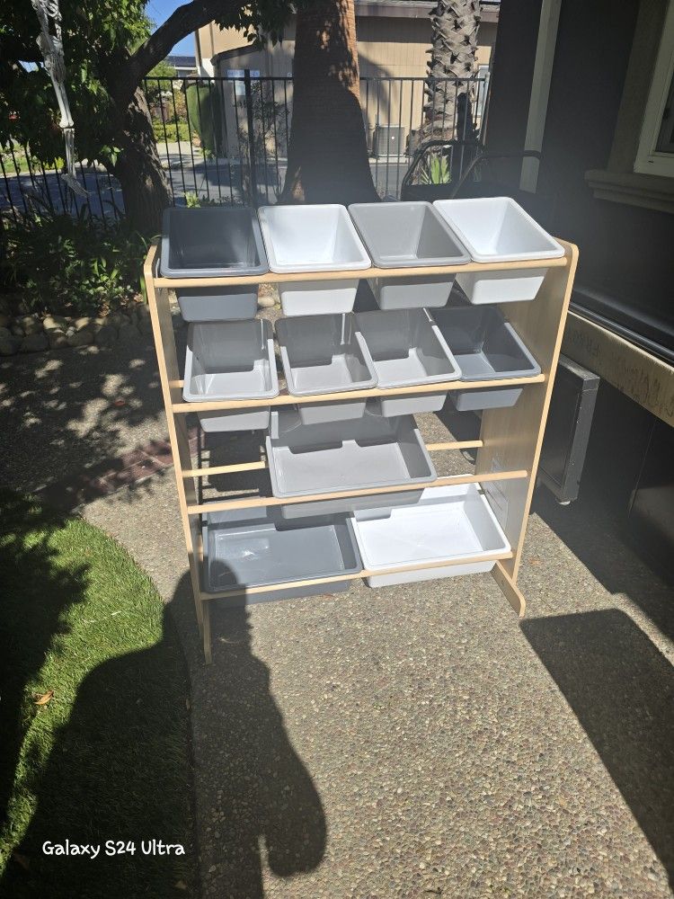 KidKraft Wooden Sort And Store It Bin Unit.