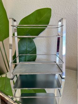 Modern Silver Multi-Tier Organizer Rack / Countertop Storage Shelf