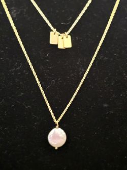 Madewell Coin Pearl Pendant Necklace Set