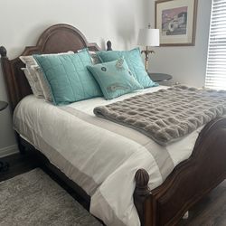 Queen bed, frame, headboard and mattress for sale