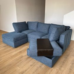 Lovesac Blue Chenille 5 Seat 5 Side Sactional - 🚚 FREE DELIVERY // $50 FINANCING 💸