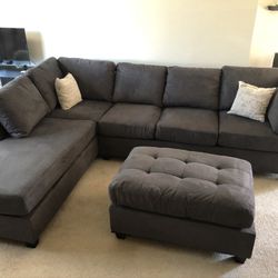 Sectional Sofa Set With Ottoman 