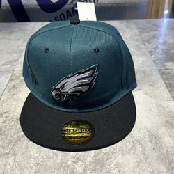 NWT New Century Philadelphia Eagles Green/ Black Brim SnapBack Hat Cap Lid