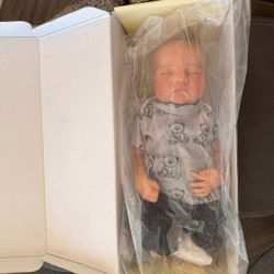 [New] 20" Sleeping Reborn Boy Cute Truly Handmade Reborn Doll Dizzdia Style: Silicone Vinyl Body Baby Doll
