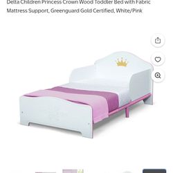 Delta Children Princess Crown Wood Toddler Bed $65