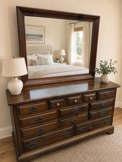 FREE DELIVERY - Vintage Sprague & Carleton Solid Wood Dresser With Mirror