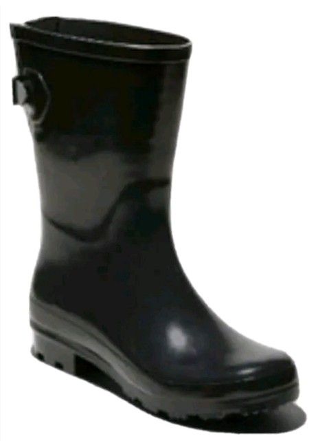 Women's Vicki Mid Calf Rubber Rain Boots Black - A New Day - SIZE 11 NWT $20