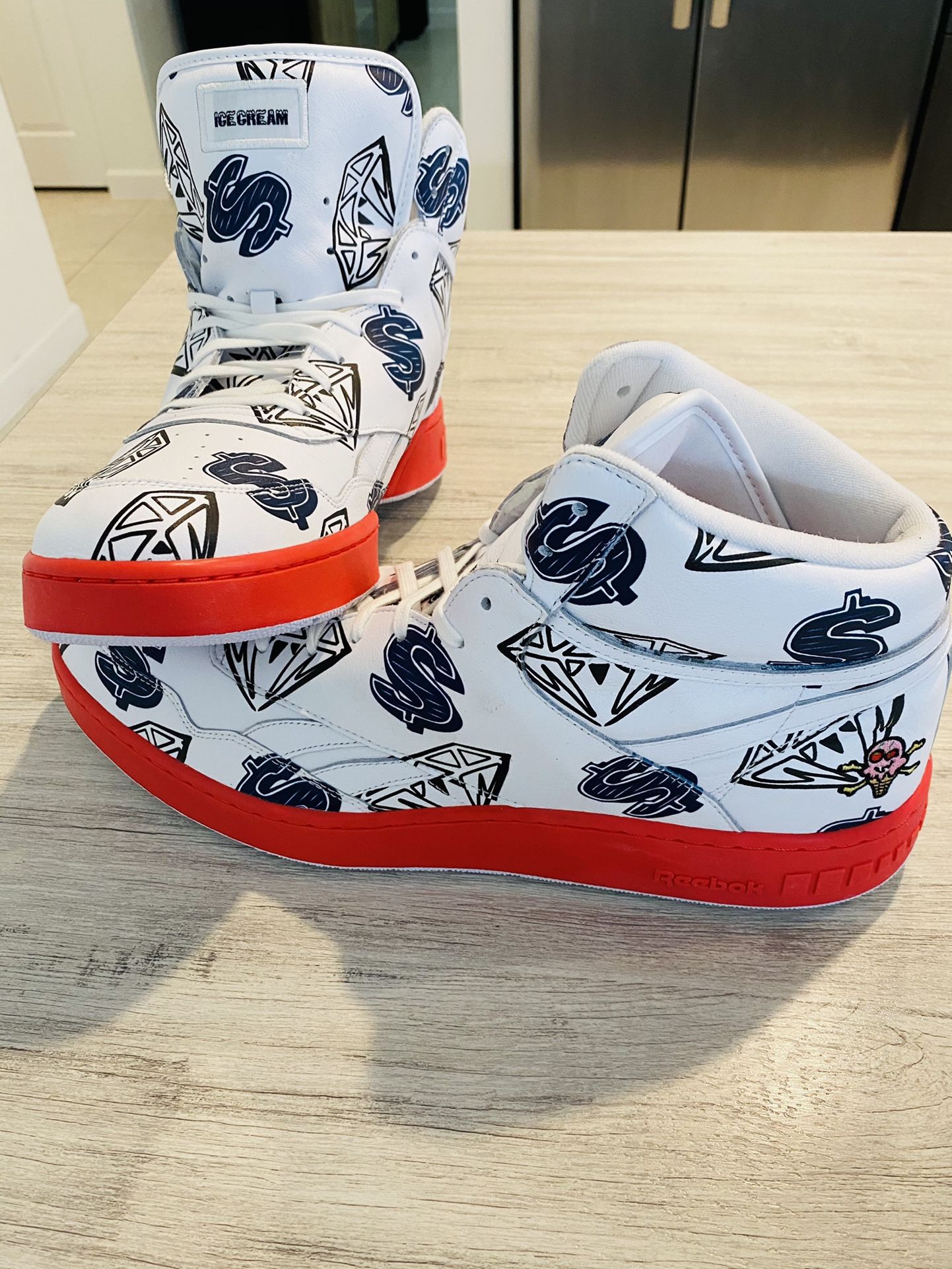 Size 17!! Men's Reebok x BBC Ice Cream Billionaire Boys Club Diamonds & Dollars