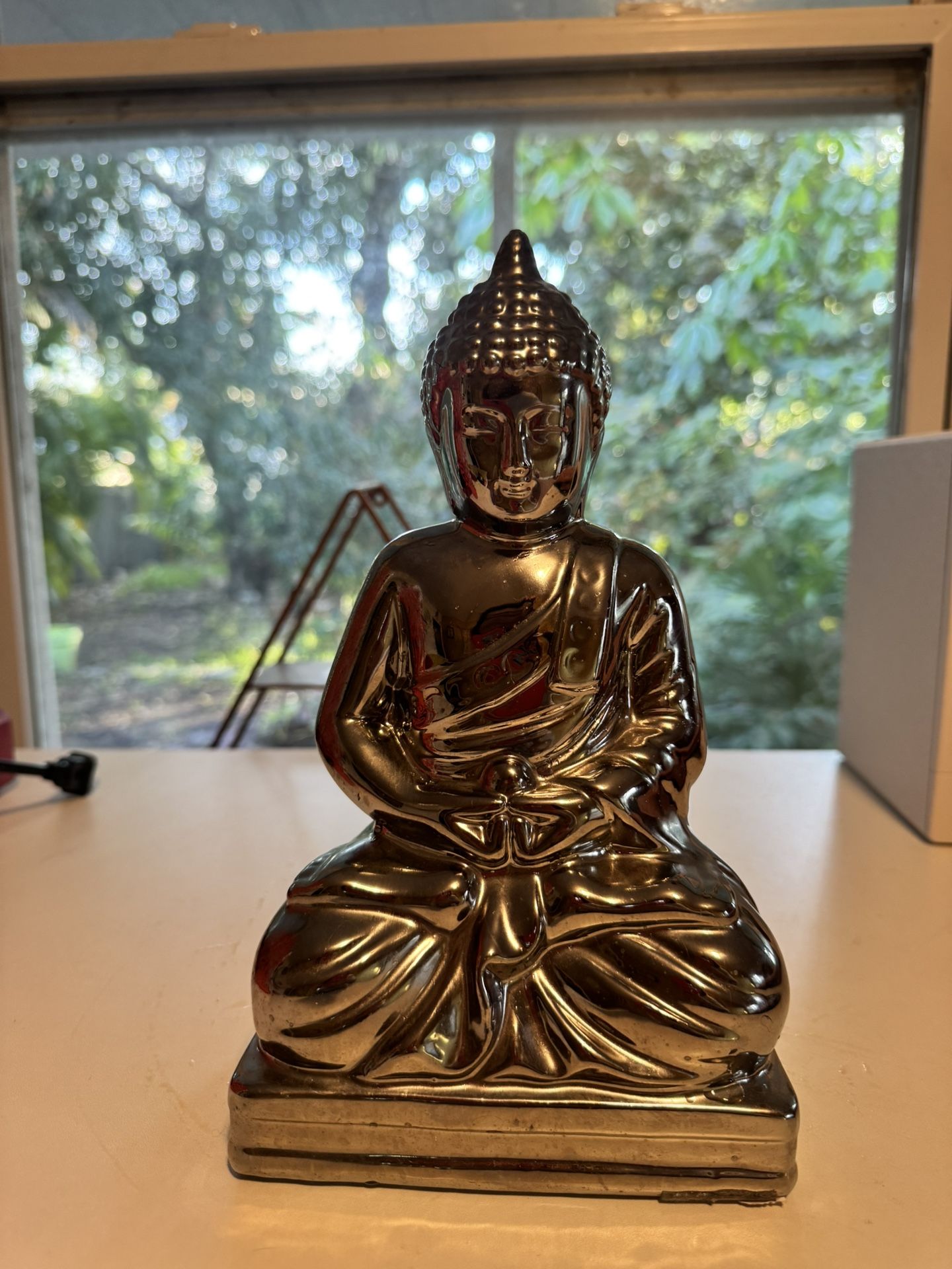 Ceramic Silver Buddha