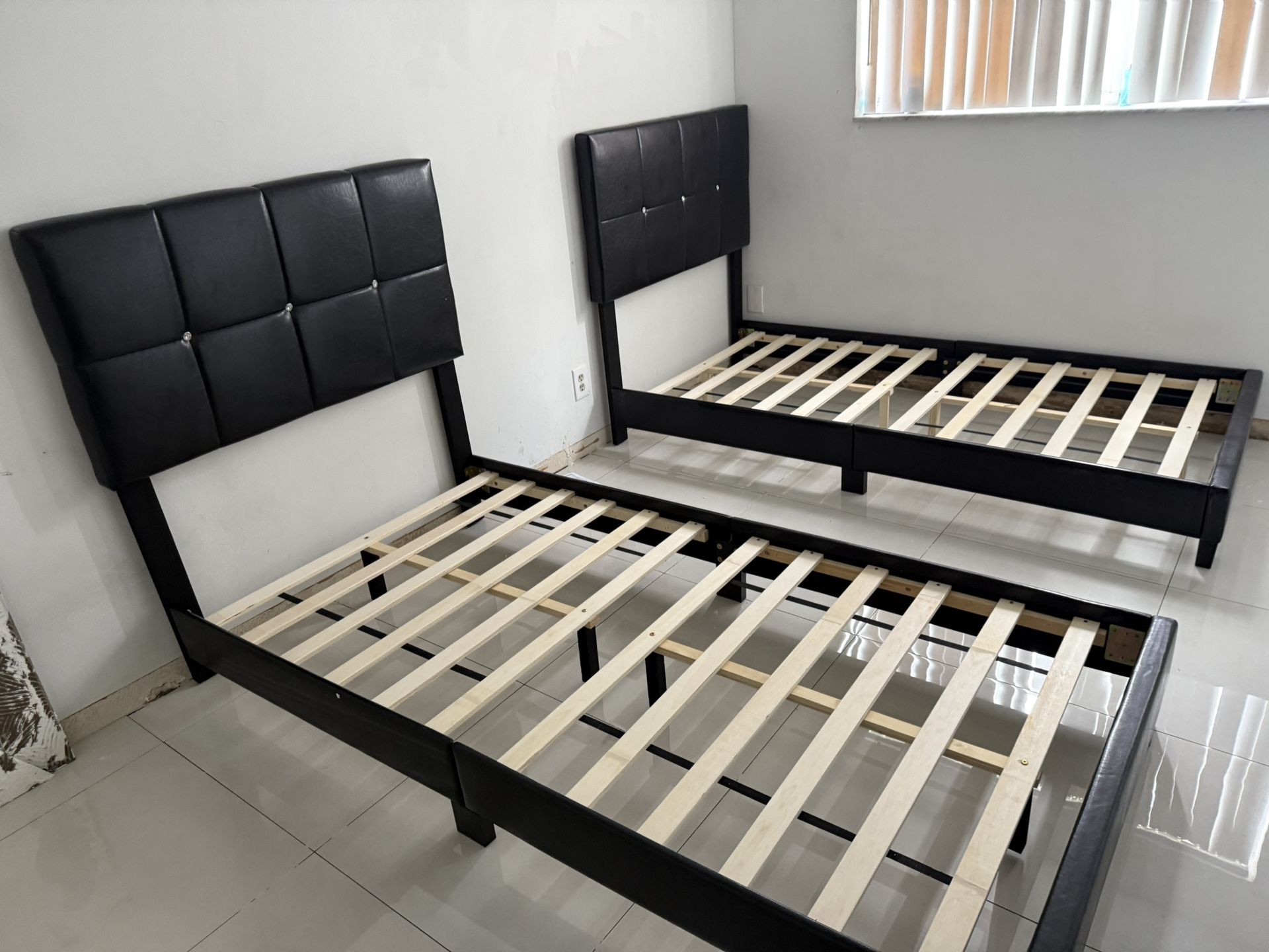TWO OR ONE NEW BED FRAME TWIN SIZE BLACK OR WHITE