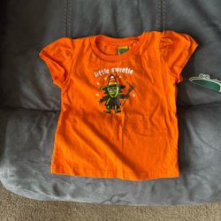 New With Tags Toddler Girls 4T Little Sweetie Prepare To Scare Orange Halloween T shirt Top