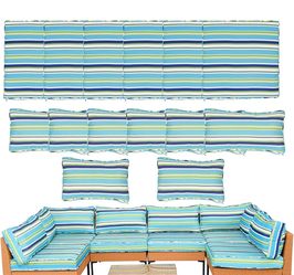 New! 14 Pieces  Replacement Cushions for Outdoor Furniture, 14-Piece Outdoor Cushions for Patio Furniture, Deep Seat, Splash-Proof & Fade Resistant Co