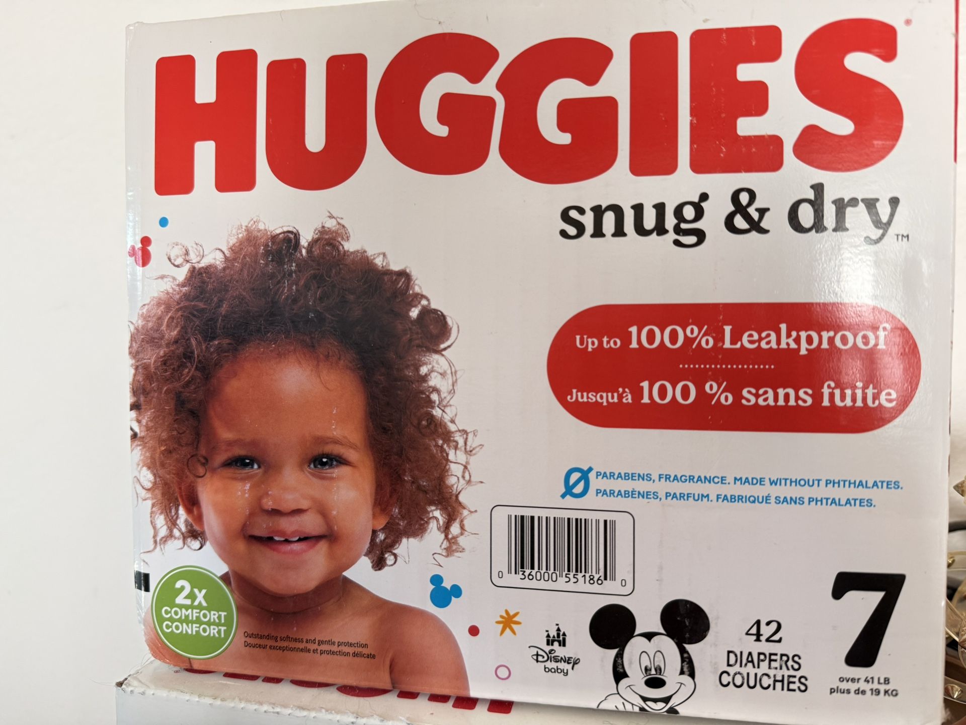 Huggies Snug And Dry Leakproof Baby Diapers, Size 7 (41+lbs), 42 Count