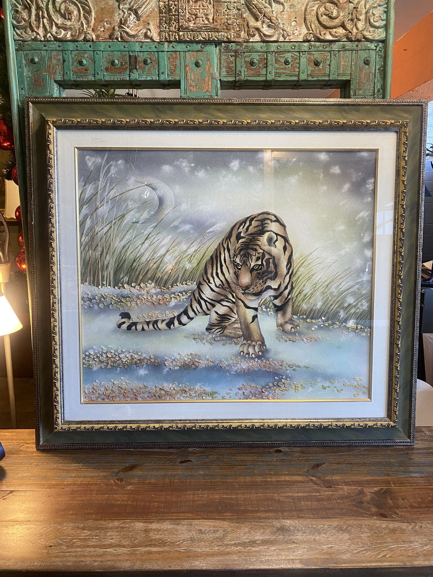 Beautiful Tiger I’m Not Sure What The Material Is But It’s Amazing In Person