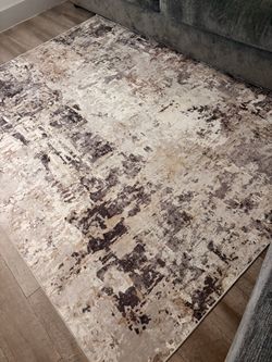 Abstract Area Rug Cream Brown Gray