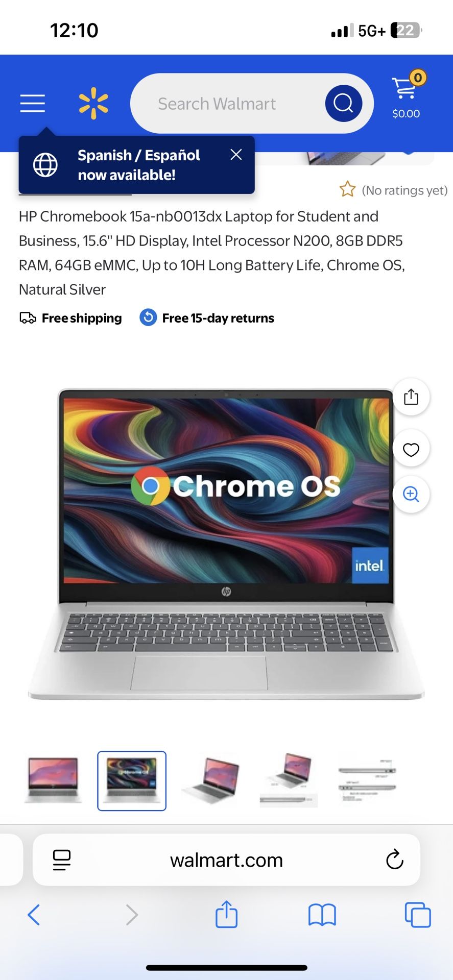 Brand New HP Chromebook 15a-nb0013dx Laptop