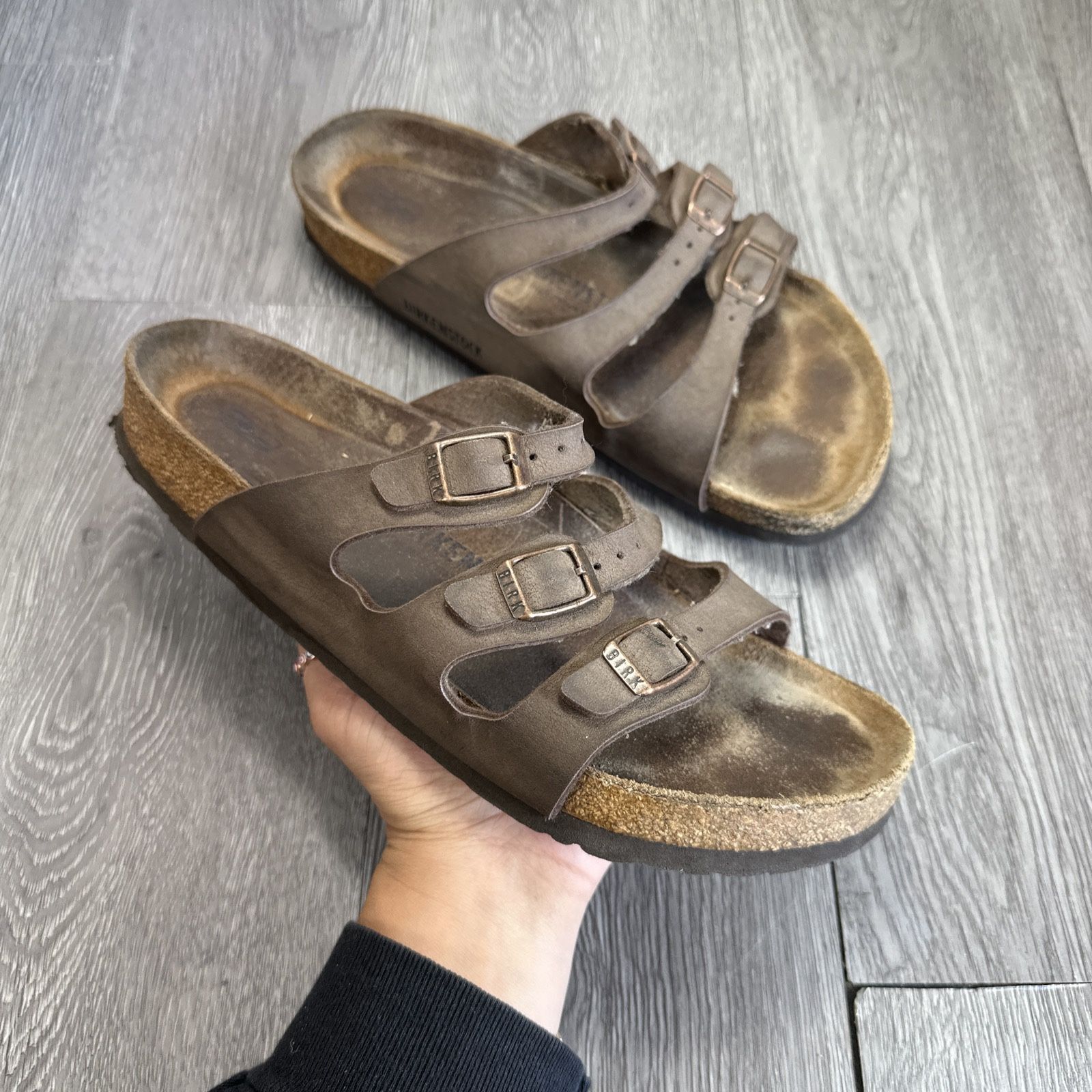 Birkenstock Florida Strap Brown Leather Boho Beach Granola
