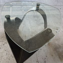 Glass Top Black End Table 