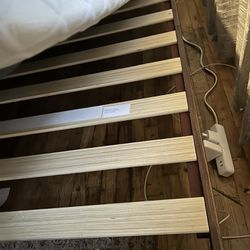 Solid wood bed frame and mattress