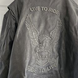 Mens Leather Jacket 4XL