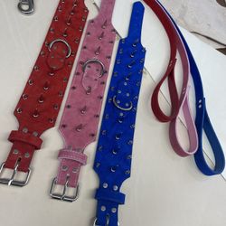 Handmade Leather Collar And Leashes