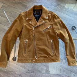 MENS Diesel Black Gold Size L Suede Perfecto Motorcycle Jacket