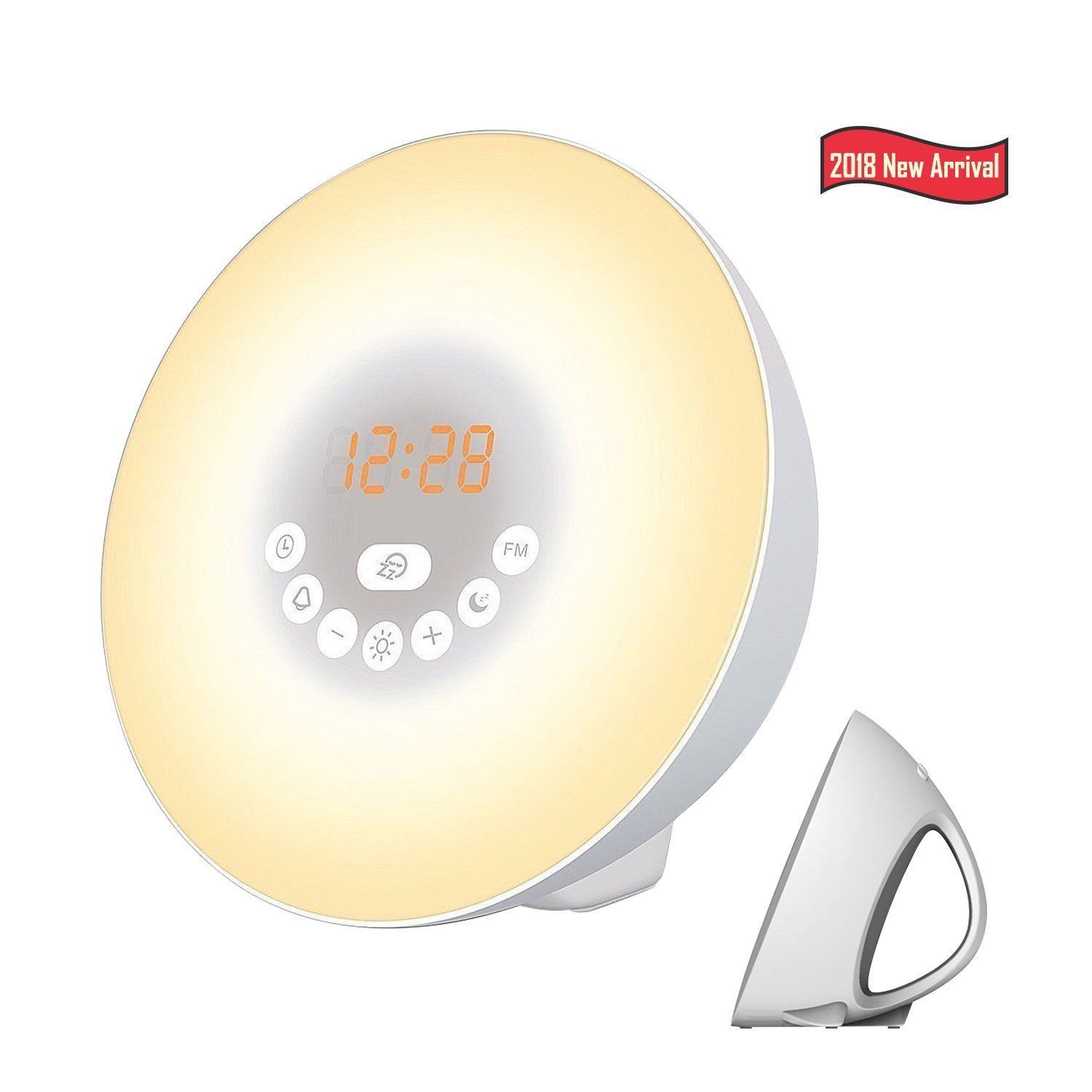 Sunrise Alarm Clock, Digital LED Wake Up Light Clock by Vodool - 7 Color Switchs