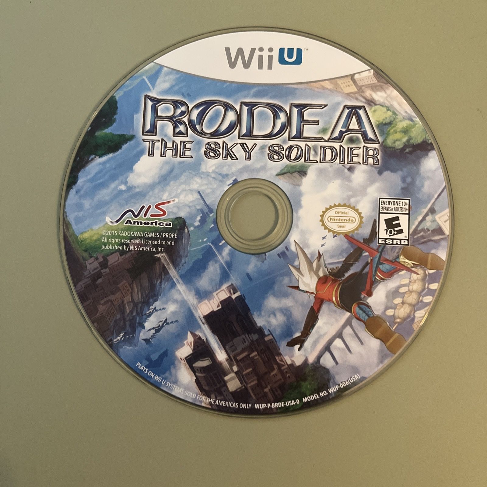 Rodea the Sky Soldier (Nintendo Wii U, 2015) Disc Only