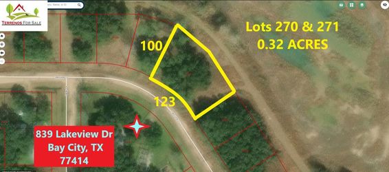 Vendo terreno 0.32 acres Bay City Tx