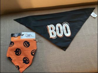 Brand New Pet Reversible Jack-O-Lantern/Boo Bandana - $1 each
