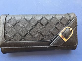 Black Leather Ladies Wallet