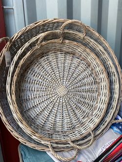 Large Round Wicker Baskets with Handles