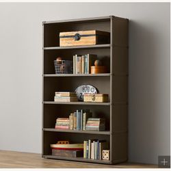 Industrial Metal 5-Shelf Bookcase