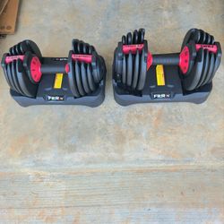 Set of Two FitRx Smartbell 9 in 1 Adjustable Dumbbell  25 Lb