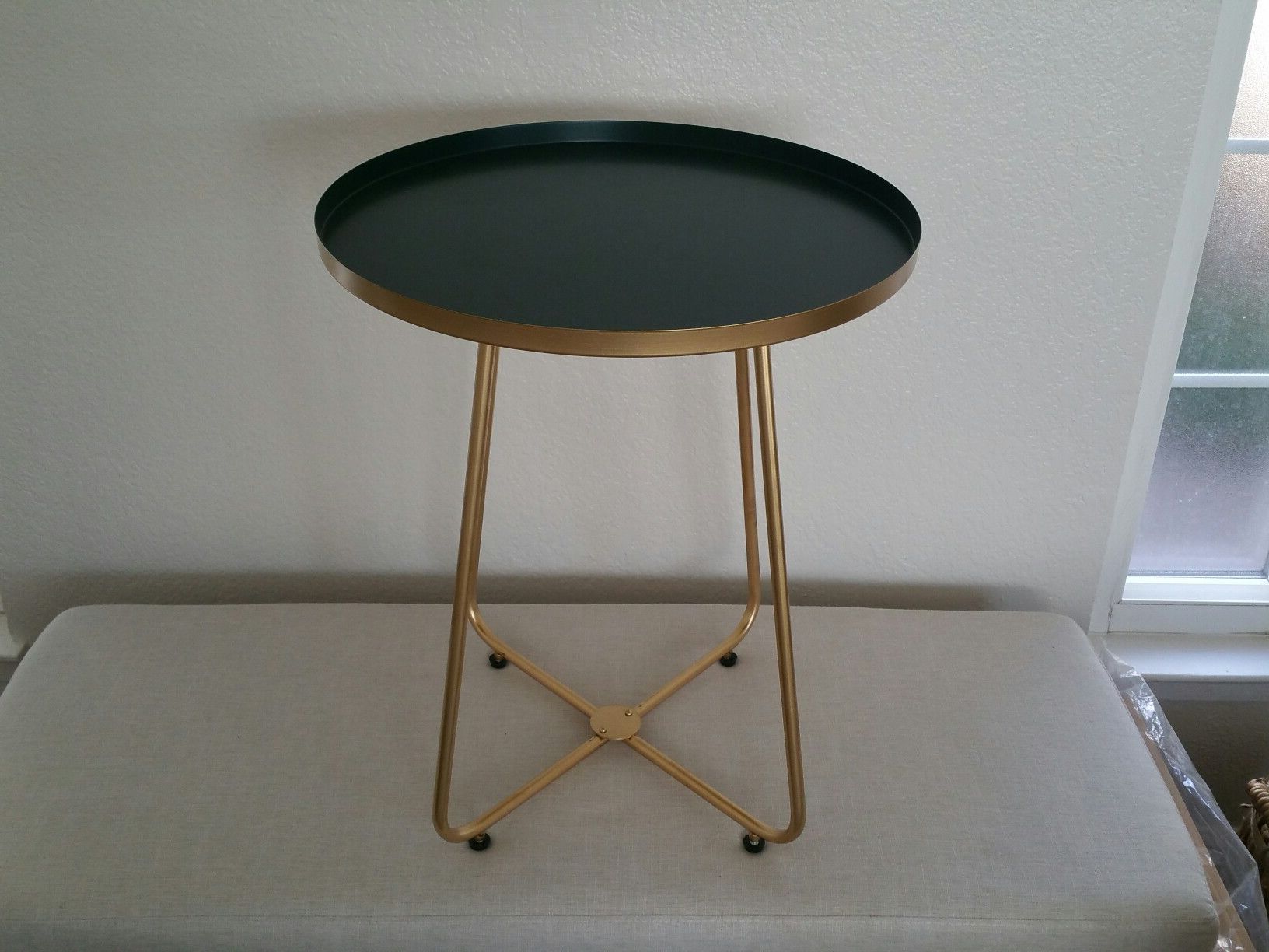 Brand New Metal End Table gold finish