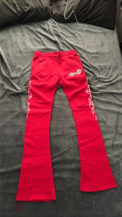 red black white paradise flared sweatpants