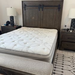 Queen bed frame and headboard