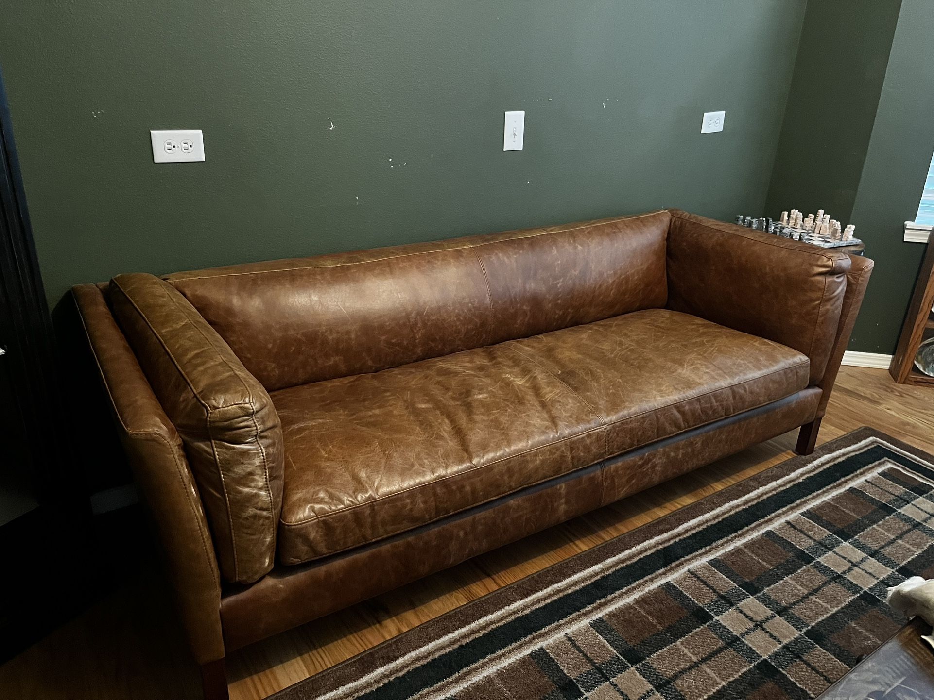 Chappell 83” Leather Couch - Like New