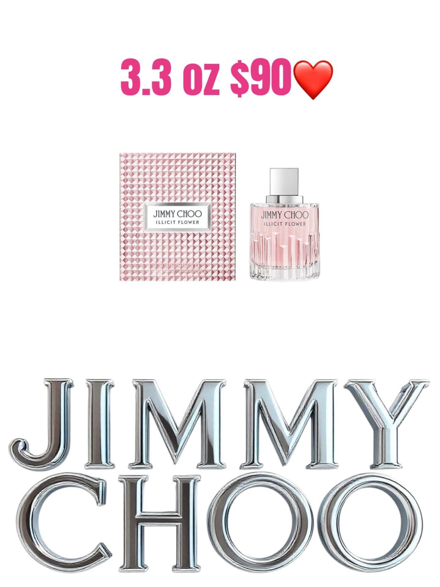 JIMMY CHOO Illicit Flower Eau De Toilette, 3.3 oz💖💖💖FIRM PRICE NO OFFERS ❌ 💯ORIGINAL