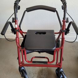 Drive Duet Dual Function Transport Wheelchair Walker Rollator
